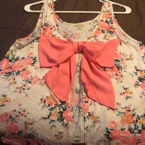 Floral print open back top